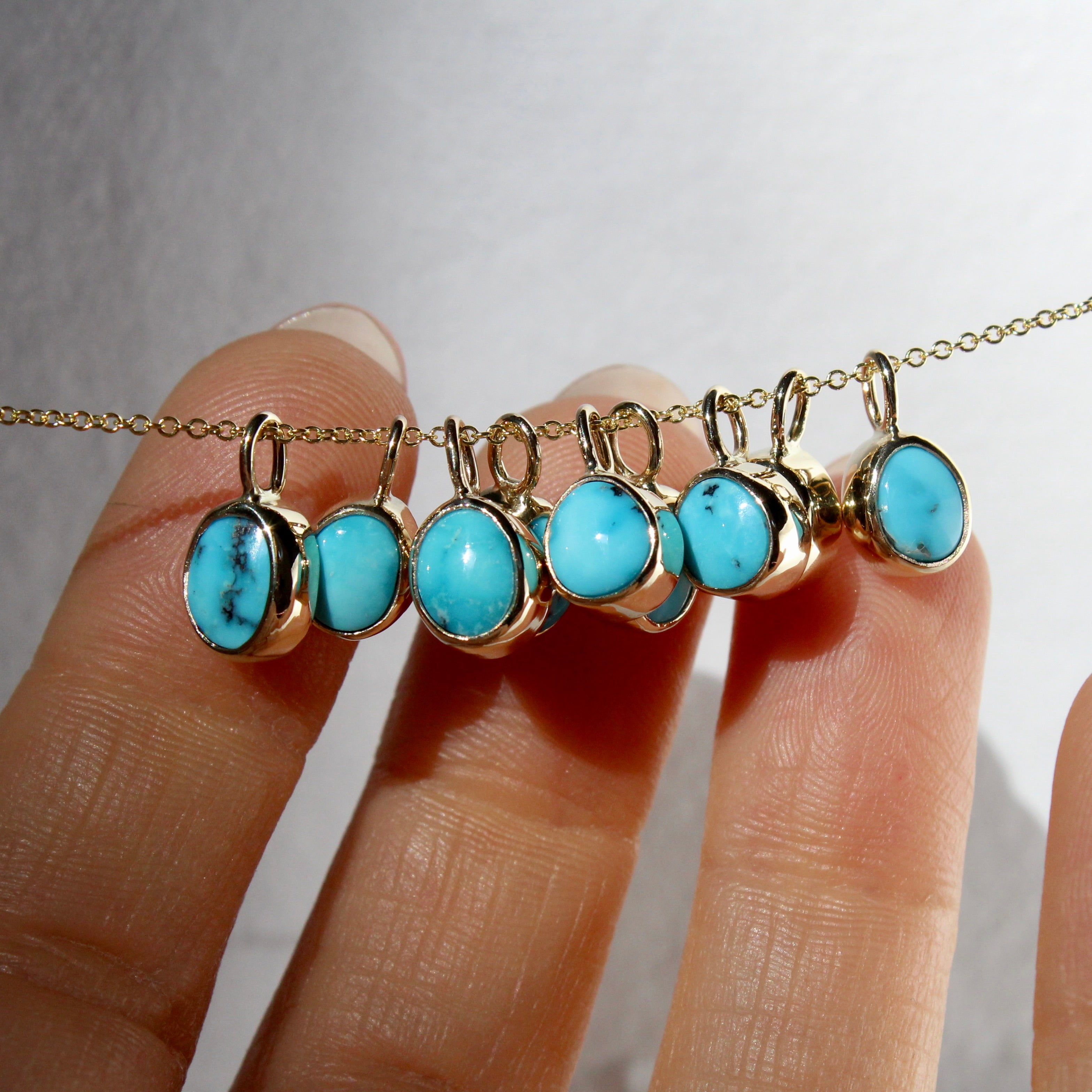 14K Mini Turquoise Charm - No. 6