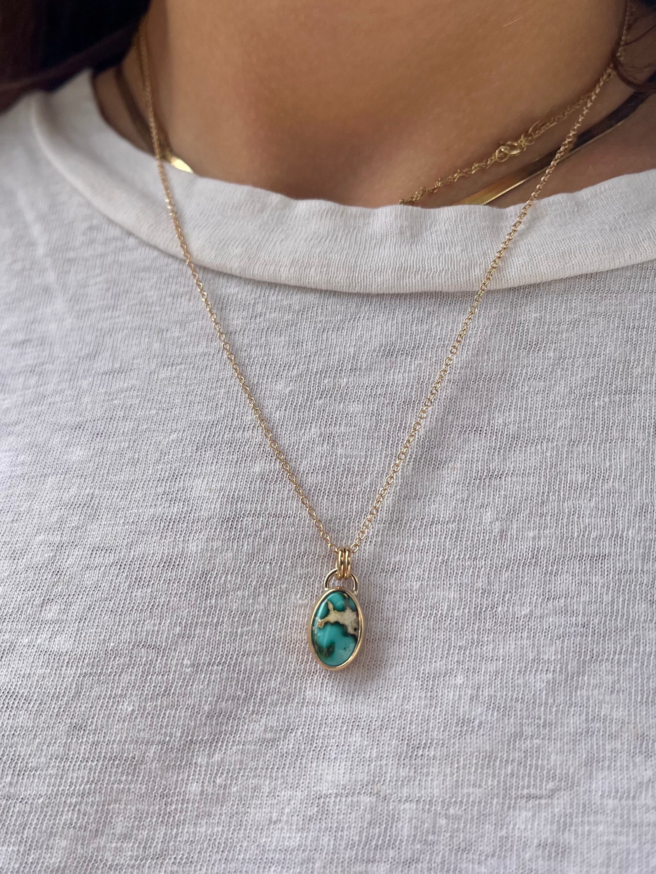 14K Royston Turquoise Pendant